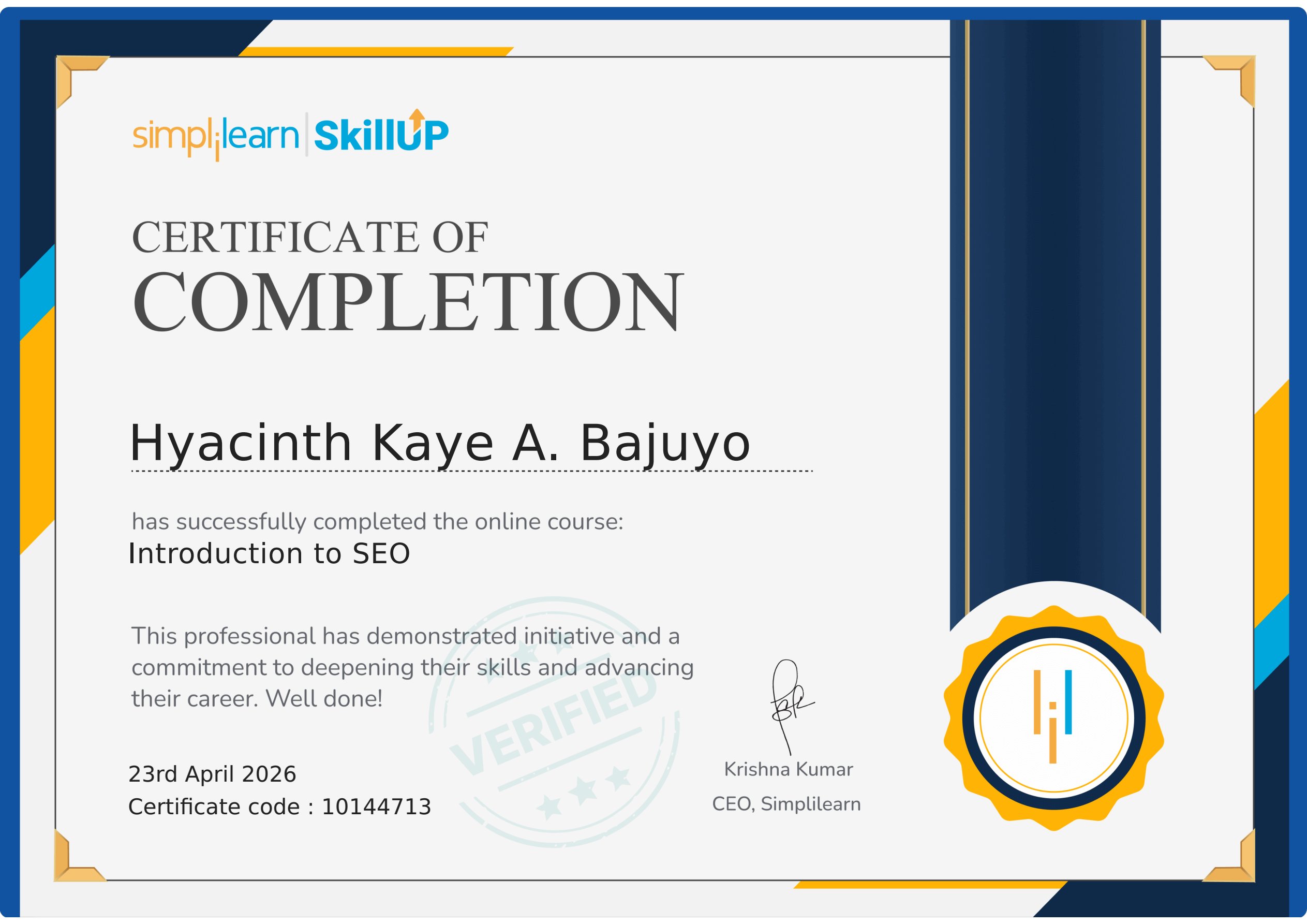 Certification credential